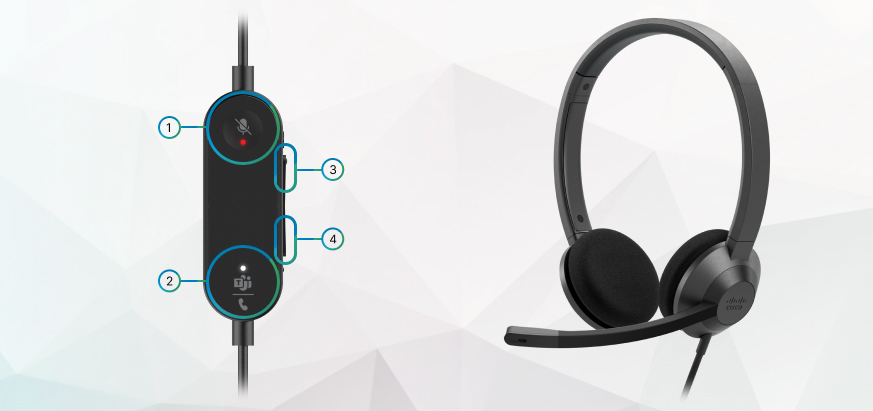 The mute button and LED is on the top of the controller. The bottom button controls
your calls and activates Microsoft Teams. The volume controls are found on the side of the
controller.